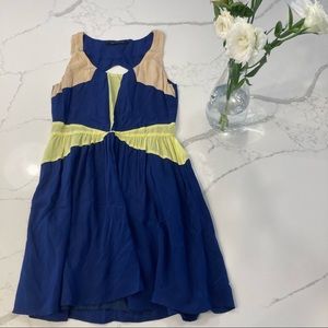 Silk color block dress